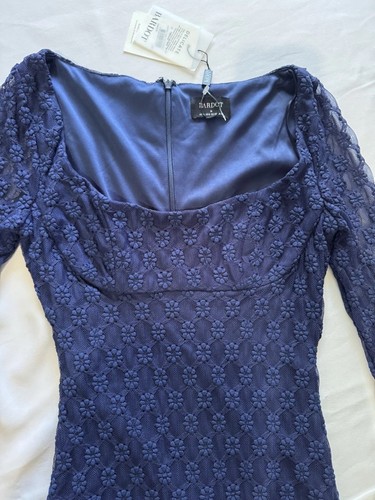 Bardot Women's Blue Adoni Textured Flower Lace Sheath Midi Maxi Dress Size M NEW - Picture 12 of 22