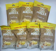 7PK Halls Throat Soothing Drops ~ 80 EA ~ Honey Vanilla ~ FAST SHIP ~ EXP 9/26+
