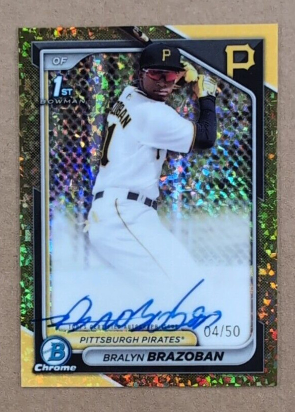 2024 Bowman Chrome Prospect Auto Gold Refractors #CPABB Bralyn Brazoban #4/50