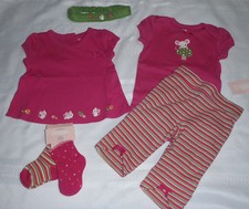 GYMBOREE Cute as a Mouse 3-6 Month Pink Bodysuit Shirt Socks Headband Pants Set