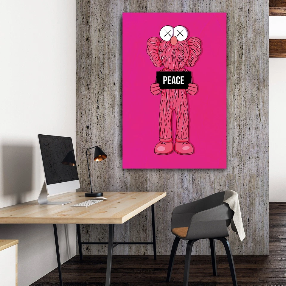 Póster de arte pop arte de pared de dibujos animados paz impresión en lienzo listo para colgar decoración Hypebeast Foto 2 de 4