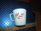 PYREX Corning HARVEST WHEAT Mug D Handle Milk Glass Autumn Vintage 1410 Fall 32x