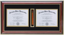Double diploma frame with tassel 6x8,7x9,8x10,8.5x11,11x14 RC MAHOGANY/BLK