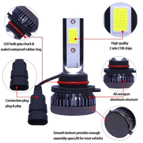 9005+9006 LED Faro Antiniebla Kit Combo Bombillas 6000K Blanco Luz Alta Baja Lámpara - Imagen 3 de 12
