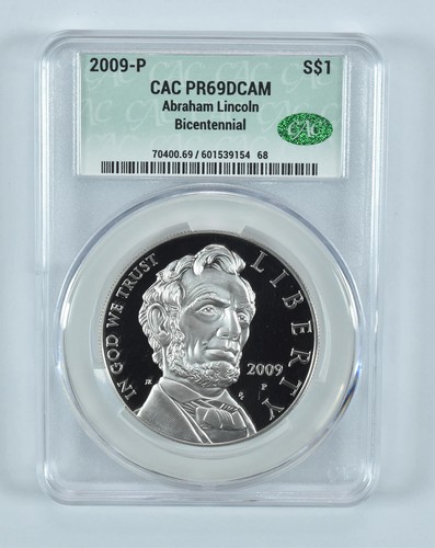 2009-P Abraham Lincoln Commemorative Silver Dollar PR69 DCAM CAC