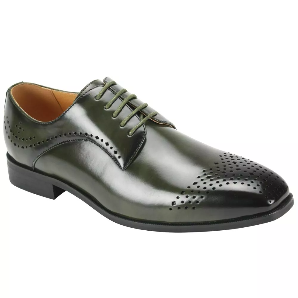 Mens olive sales green dress shoes