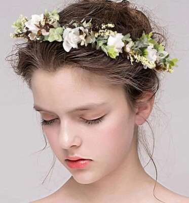 Adjustable Women's Leave Flower Headband Crown Garland Wreath Wedding Festival