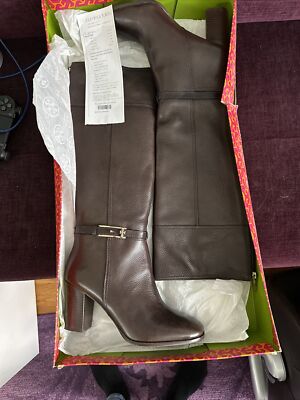 NEW IN BOX TORY BURCH JENNA BOOTS TUMBLED LEATHER SZ 10 BLOOMINGDALES  RECEIPT