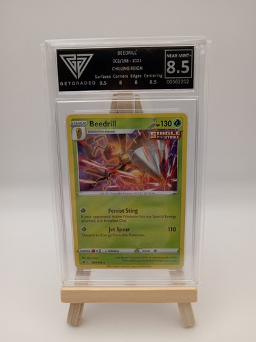 Beedrill 003/198 Holo Rare Sword & Shield Chilling Reign Pokemon Get Graded 8.5