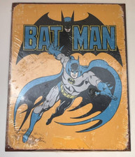 Vtg Batman Comics Superhero Retro Distressed Metal Tin Sign 16x12.5โ Made in USA