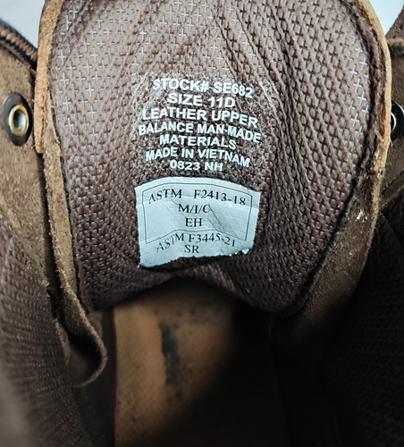Justin Stampede Polea Resistente Marrón Cuadrado Puntera de Acero Bota de Trabajo con Cordones para Hombres 11 D - Imagen 8 de 8