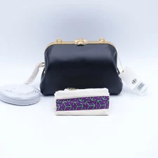 Tory Burch Women's Cleo Small Leather Bag 74139-001 Black/Gold $598 MSRP