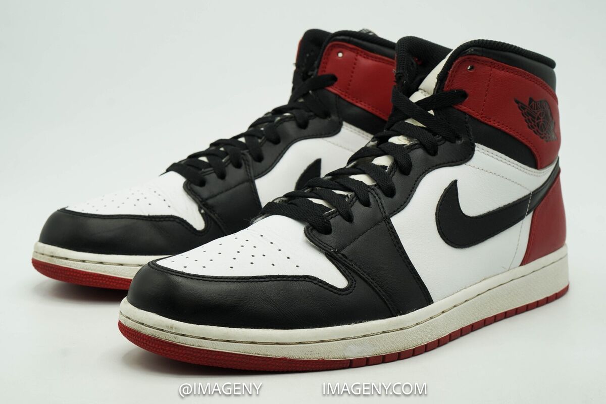 AIR JORDAN 1 RETRO 2013 HIGH OG USED SIZE 11 BLACK TOE WHITE AIR JORDAN 1 RETRO 2013 HIGH OG USED SIZE 11 BLACK TOE WHITE