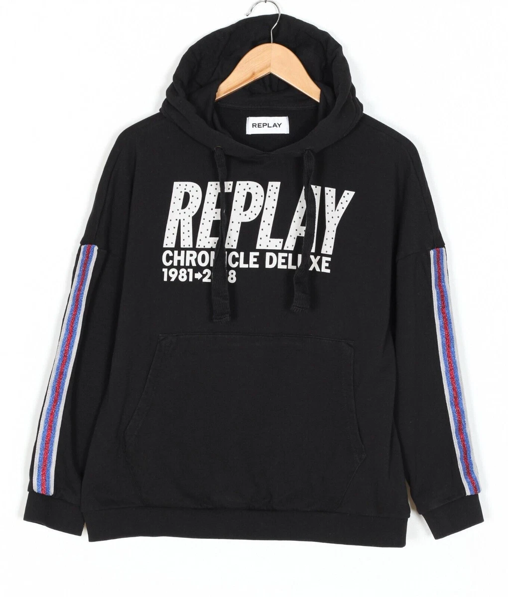 REPLAY W3175 Hoodie Sweatshirt Women Size XXS Oversized VR0646 | eBay