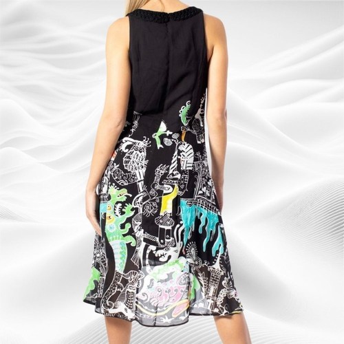 NEW Desigual by C. Lacroix Dress with Fringe Genova Size 44/US 10 Art to wear - Picture 2 of 10