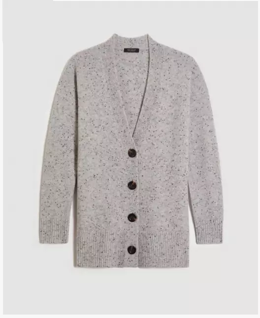 NWT M Ann Taylor Cashmere Boyfriend Cardigan Grey Multi eBay