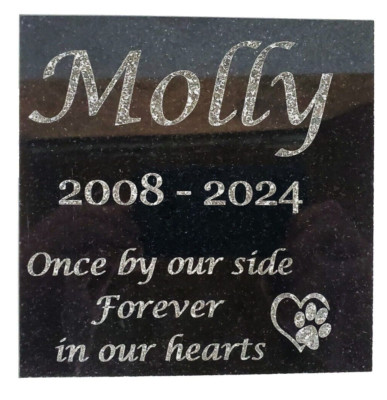 Polished Granite Dog or Cat Pet Memorial Grave Stone Garden Headstone Marker d2