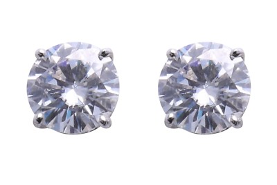 Forever Brilliant 2.00CTW Round Moissanite Stud Four Prong White Gold Earrings
