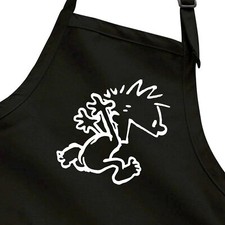 Funny Calvin Butt Nake Running gift Apron Full Length Cook Grill BBQ Gardening