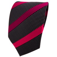 Tigertie Designer Krawatte Rot Bordeaux Schwarz Silber Gestreift