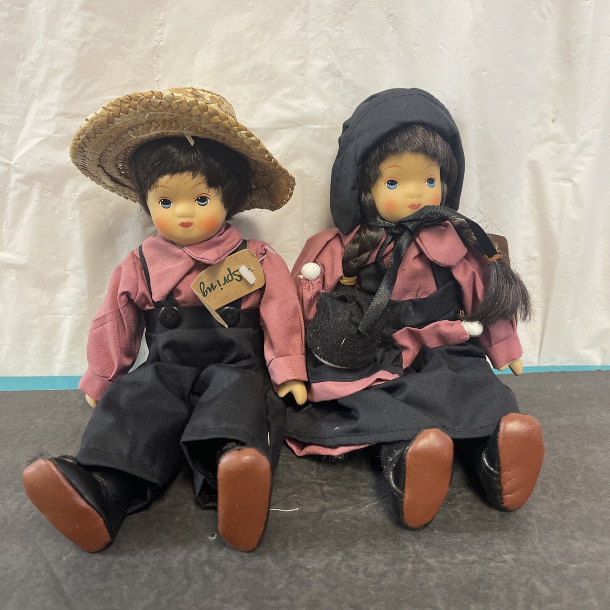 Vintage Set Of 2 Springford Amish Porcelain Dolls With Baby | eBay