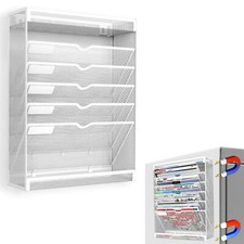 7-Tier Magnetic File Holder No Drilling File Cabinet Organizer for Refrigerator