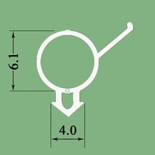 White UPVC window and door bubble gasket seal, rubber, Profile 22 draught proof.