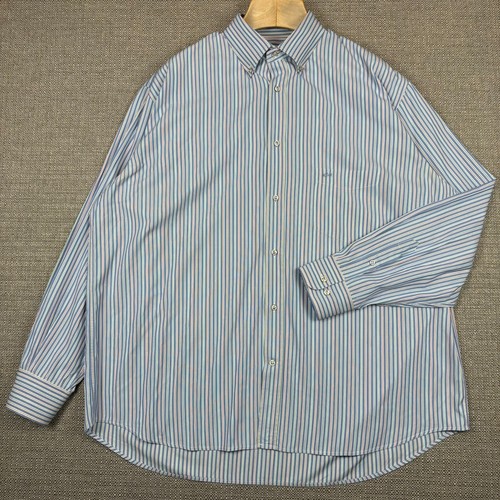 Paul & Shark Yachting Men's Shirt XL Long Sleeve Striped White Blue Red Green