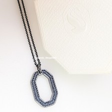 NEW 100% SWAROVSKI Black Crystal Pave Octagon chain Necklace 32 " Long 5651703