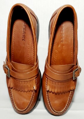 Sperry Leather Buckle Strap Shoes Mens Size 11M Brown 
