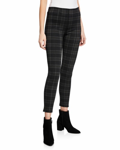 Gray Plaid Leggings 1X 