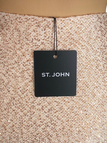 Nuevo con etiquetas Chaqueta Blazer Tejido St. John Tejido Melocotón Micro Lentequilla Talla 18 $2290 - Imagen 13 de 14