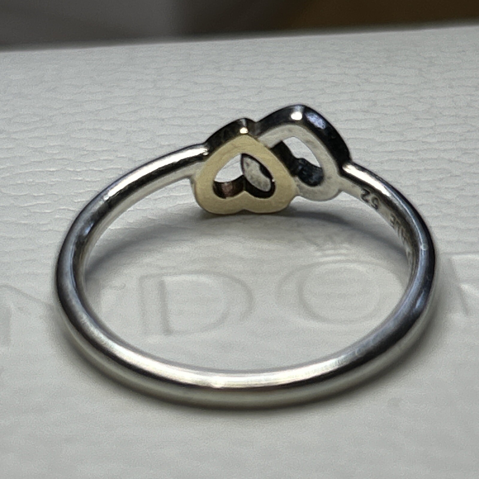 Authentic Pandora 🌟 Stackable 2 Tone Hearts Ring… - image 11