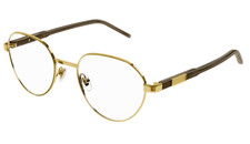 Gucci Men's Eyeglasses Gold Plastic/Metal Round Frame Demo Lens GG1162O 001