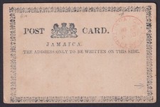 JAMAICA: (20623) 3d Post Card with faulty FRAME printing variety 1877