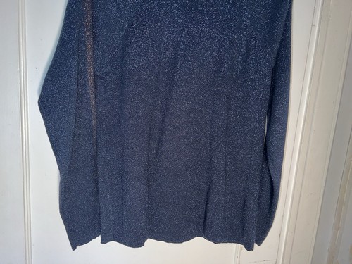 Ichi Ihelisha Cotton Metallic Jumper Sweater Blue Size M. d788 - Picture 3 of 14