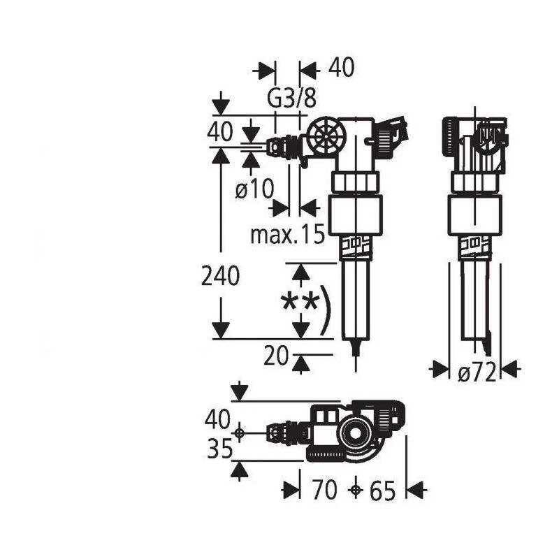 robinet flotteur WC GROHE DAL modèle latérale GROHE 37322000 - Photo 2/2