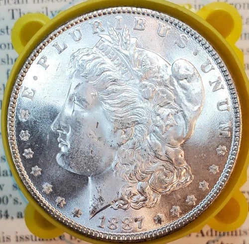 * 1887 P * BU MS+ VINTAGE 10 COIN ROLL BLAZING WHITE PQ MORGAN SILVER DOLLAR ☆☆☆