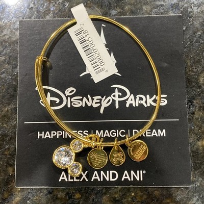 Disney Parks Alex and Ani Mickey Mouse Bracelet With Charms And Crystal.