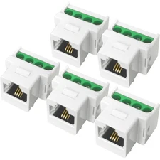 5Pack RJ11 Screw Jack CAT3 Telephone Keystone Jack with Screw Terminal on Bre...
