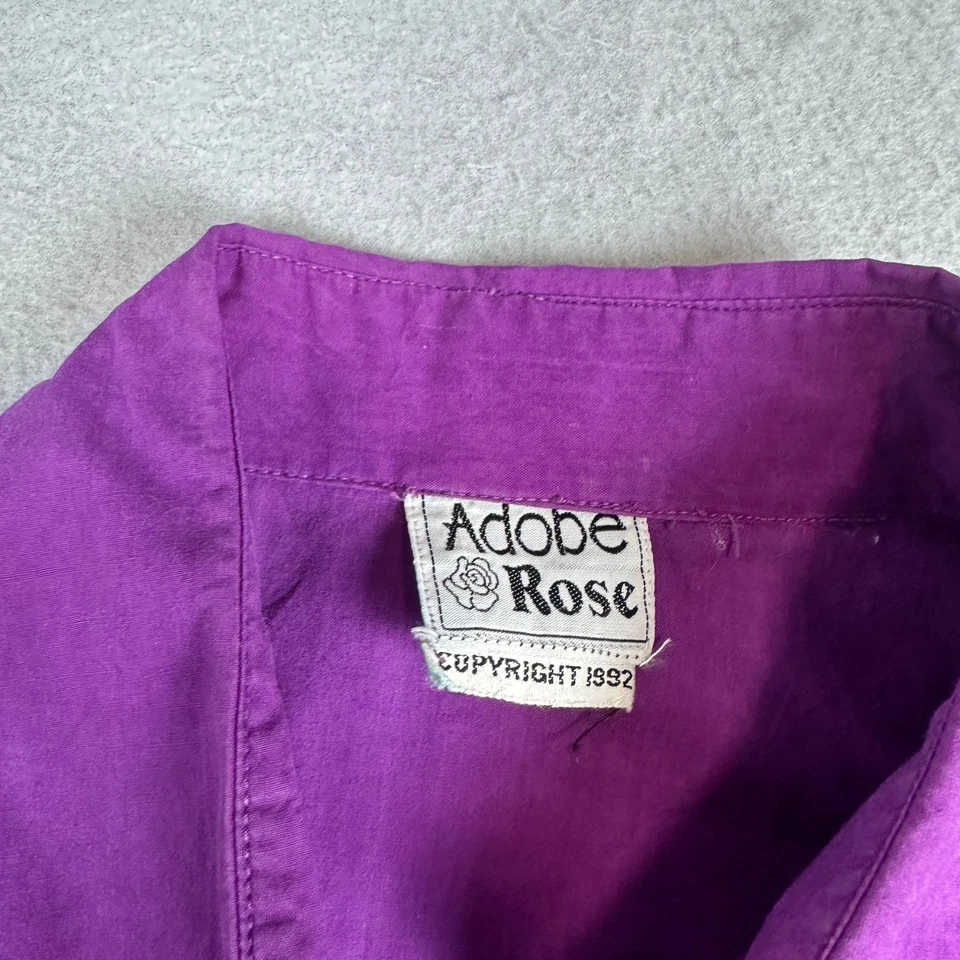 Vintage Adobe Rose Shirt Womens Medium Multi Horse Border Western Cowgirl 90s - Image 3 of 4