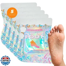 Vitamasques Candy Cane Moisturizing Foot Mask 5 Pairs - Korean Fo