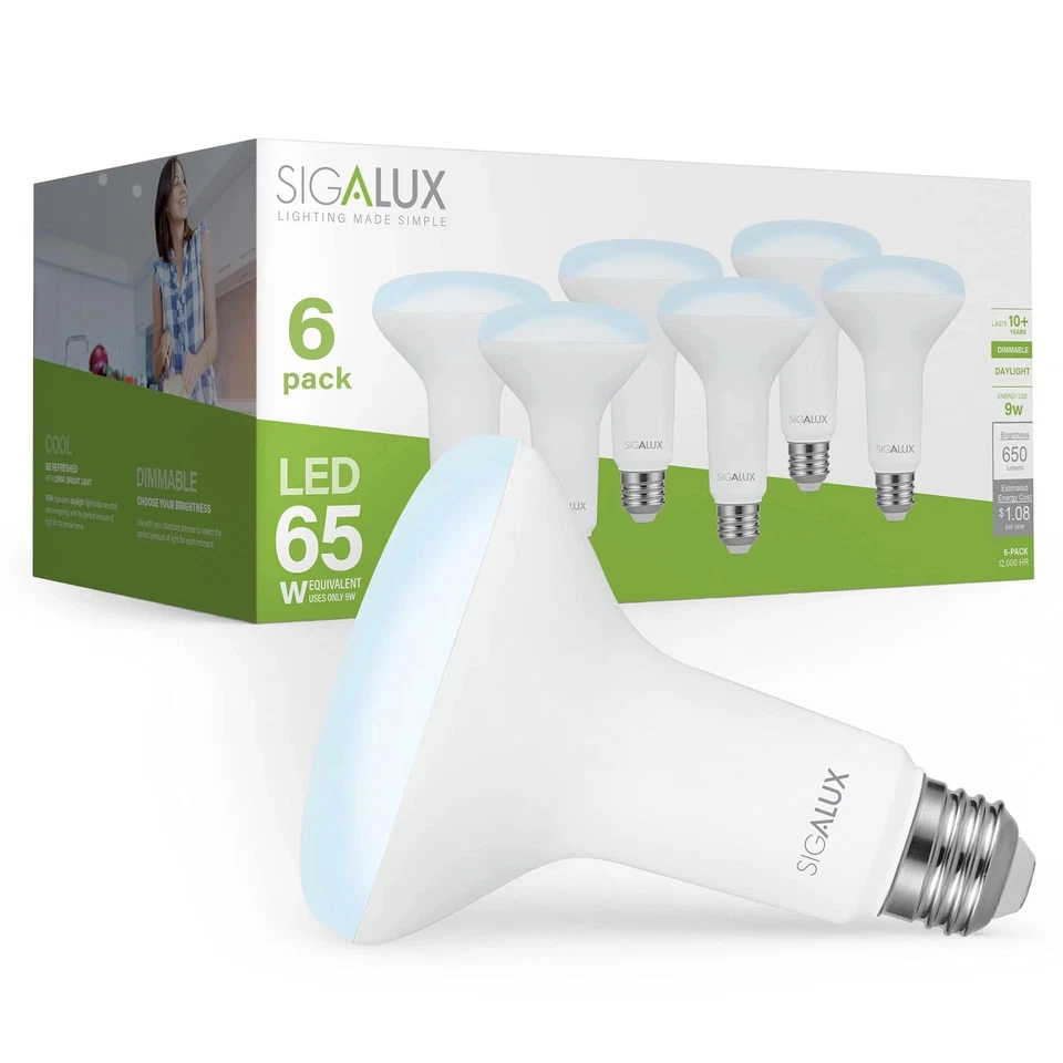 Sigalux LED Flood Lights Indoor, BR30 LED Bulb 65W Equivalent, Dimmable Recessed - Image 2 of 3
