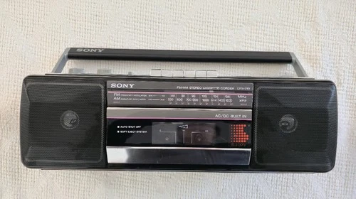 Vintage Sony AM FM Stereo Cassette Corder Radio CFS 210 Sound Rider Works READ!