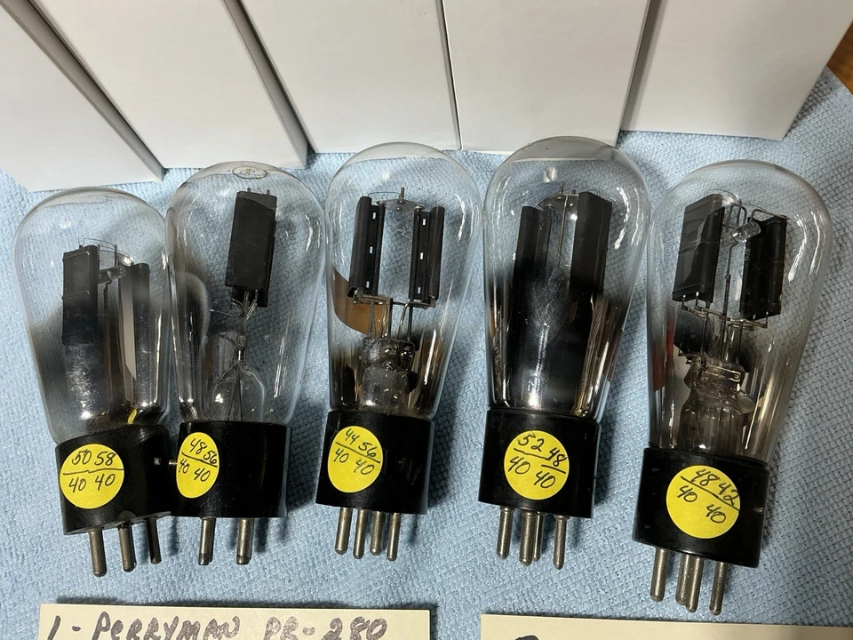 5 TUBOS GLOBO 80/180/280/380 Grabado Antiguo Perryman Tono Plateado M&W PROBADO TV7 Foto 2 de 4