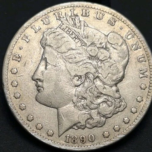 1890-CC Morgan Silver Dollar $1 Carson City VF Very Fine Details