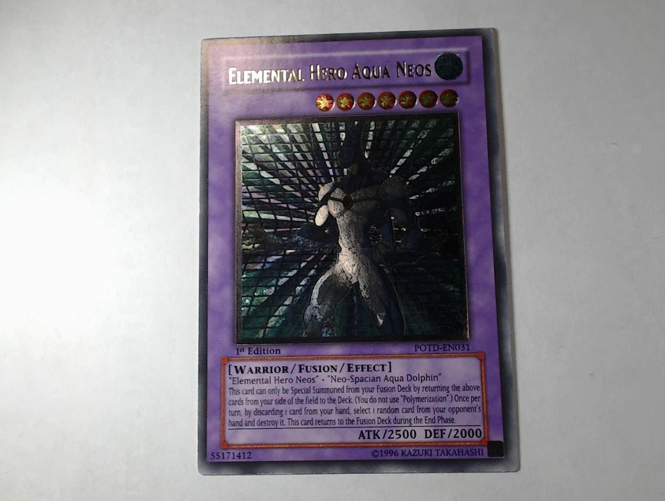 Yugioh ELEMENTAR-HELD AQUA NEOS , potd-en031 Ultimate Rare englisch NM 1st - Bild 2 von 2