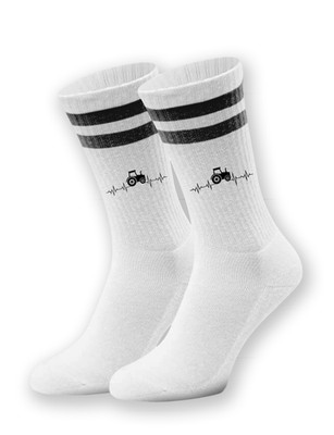 Unisex Socken Heartbeat Traktor   Tennissocken mit Traktor & Herzschlag Motiv