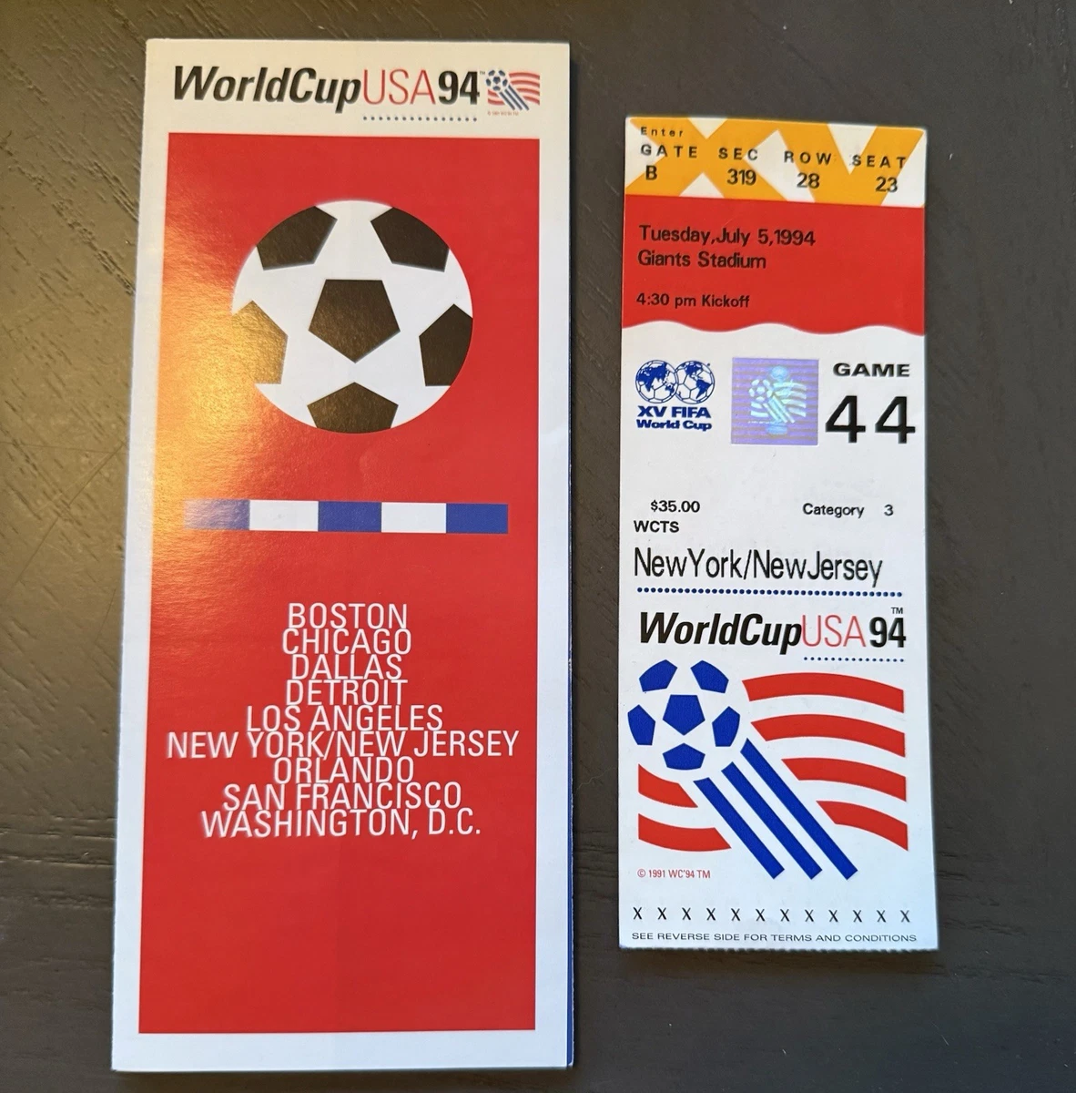 Soccer 1994 Vintage Sports Ticket Stubs for sale | eBay