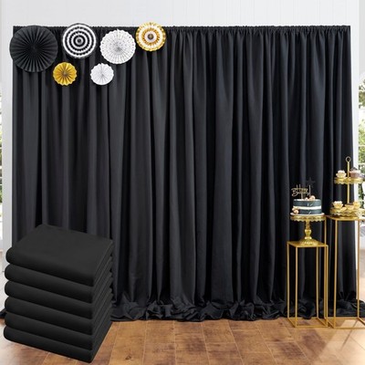 30 ft x 10 ft Thick Black Backdrop Curtain for Parties, 6 Panels Black Polyes...